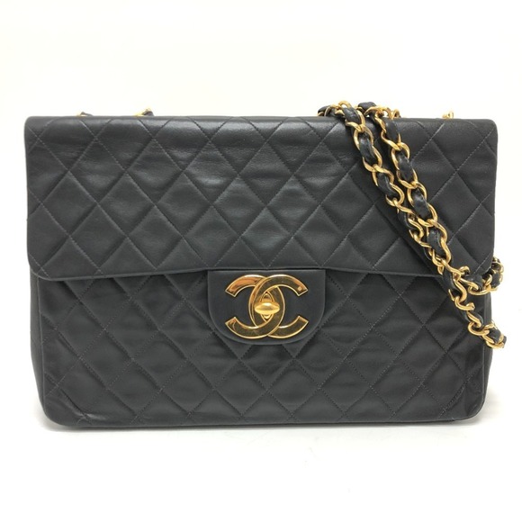 CHANEL A01094 Matelasse Coco Mark Deka 34 Double Chain Shoulder Bag in Lambsk... - Picture 1 of 16